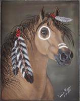 Canvas Paintings - Indian Pony - Acrylic